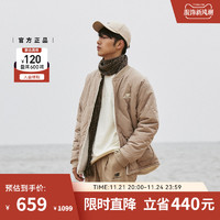 New Balance NB男款纯色双面穿运动休闲圆领棉服外套AMJ31570