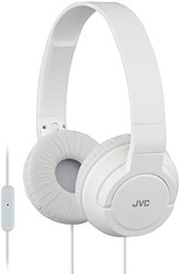 JVC 杰伟世 轻质平折耳彩色轻质可折叠头带带麦克风,白色(HASR185W)