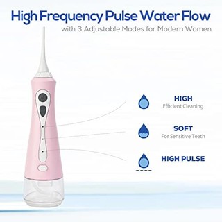 COOSKIN 电动水牙线无绳,牙齿口腔冲洗器,防水便携式口腔冲洗器,内置可充电锂电池,适用于家庭和旅行