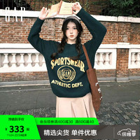 Gap男女装冬季2023LOGO针织衫842158廓形毛衣 深绿色 170/116A(XXL)亚洲尺码