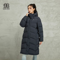  可隆 KOLON SPORT鹅绒服女户外运动防风羽绒夹克长款羽绒服 黑色BK 170/L