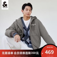 杰克琼斯 杰克·琼斯（JACK&JONES;）秋冬男士棉衣时尚潮流字母印花连帽棉服外套同款223409008