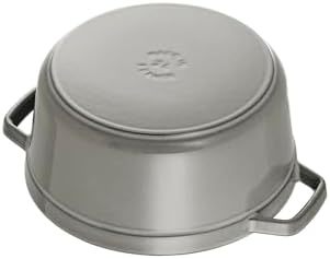 Staub 珐宝 1101818 珐琅铸铁锅 圆形带盖 18cm, 1.7 L 内部亚光黑色珐琅，石墨色