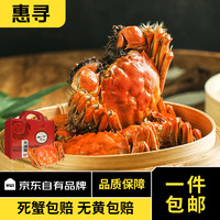 【活蟹】惠寻京东自有品牌 鲜活大螃蟹  生鲜礼盒4.0-4.3公3.0-3.3母4对8只