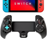 Nintendo Switch 无线控制器手柄带 6 轴陀螺仪 - 6 英寸可伸缩手持控制适用于 NES 游戏系统(黑色)