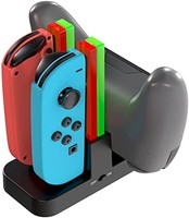 充电底座，适用于任天堂Switch，控制器和Joycons充电器基站支架，用于右/左Joy-Con的远程游戏配件管理器