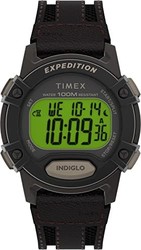 TIMEX 天美时 Expedition CAT5 男式 41 毫米皮革表带手表 TW4B24500, 棕色, Expedition CAT