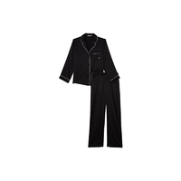 VICTORIA'S SECRET 光滑舒适居家长袖长裤睡衣套装 54A2黑色 XS