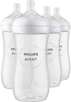 PHILIPS 飞利浦 AVENT 新安怡 带自然反应奶嘴的婴儿奶瓶，透明，11盎司（约312.40ml），4个，SCY906/04