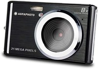 AGFA Photo – 紧凑型数码相机,带 2100 万像素CMOS 传感器,8 倍数码变焦和 LCD 显示屏,黑色