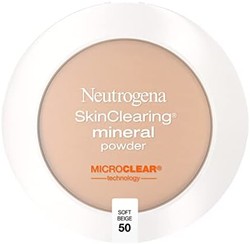 Neutrogena 露得清 矿物粉饼，使用水杨酸遮盖、预防痘痘，无油光和吸油，柔软米色 50，11g