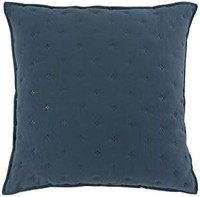 1 Douceur d'Intérieur 枕套 + 镶边 40 x 40 厘米,超细纤维,双色,Mellow Chic 蓝色/白色,* 聚酯纤维