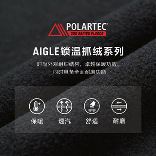 AIGLE艾高20C300户外保暖厚款全拉链抓绒衣女士外套 黑色 AR412 34