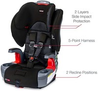 Britax 宝得适 与你一起成长 ClickTight Aroness-2-助推器汽车座椅 | 2 层冲击保护-25 至 120 磅 + 冷流通风面料，