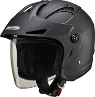 MARUSHIN 摩托车头盔 喷气式 带遮阳板 M-385 亚光黑 均码 (头围57厘米~60厘米)