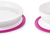 OXO 奥秀 Tot Stick & Stay 吸盘和碗套装，粉色