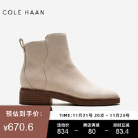 COLE HAAN 歌涵 colehaan双11抢先购/歌涵 女鞋时装靴 秋冬切尔西靴烟筒短靴女W25708 米色-W25708（瘦脚拍小半码） 38