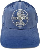 Shelby Cobra 男士帽子 - 福特眼镜蛇野马可调节赛车棒球帽 蓝色