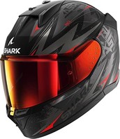 Shark 鲨客 ,一体式头盔摩托车 D-SKWAL 3 BLAST-R 哑光黑色无烟煤红色KAR,XXL
