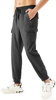 男式徒步工装裤轻便快干防水 UPF50+ 高尔夫运动慢跑裤,带口袋