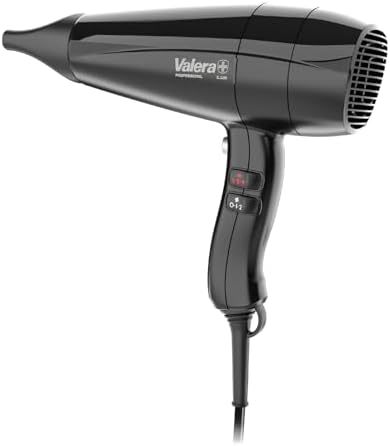 Valera 维力诺 Swiss Light 3200 专业吹风机，轻便且符合人体工程学，1600 瓦，黑色