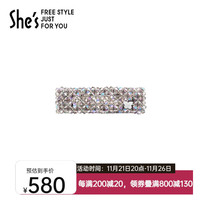 She's茜子耀我宣言轻奢璀璨工艺水晶BB夹刘海边夹侧夹发夹子头饰品发饰 灰色M0