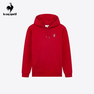 乐卡克（Le coq sportif）法国公鸡男女款冬三色系列运动休闲带帽卫衣CB-1650234 电光红/RAR M