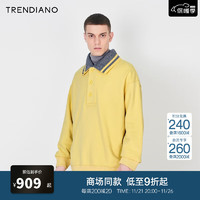 TRENDIANO可拆羊毛领套头衫休闲卫衣男潮 浅黄480 M