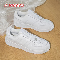 Kappa 卡帕 厚底板鞋男鞋冬休闲鞋子男款小白鞋轻便增高运动鞋 鹭羽白 38