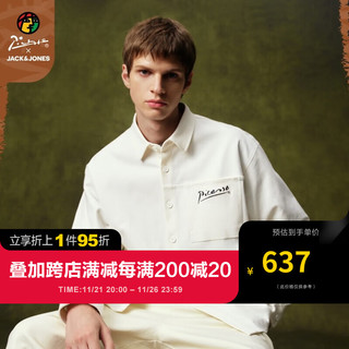 杰克·琼斯（JACK&JONES）秋冬男士衬衣毕加索联名宽松舒适百搭文艺衬衫2234OS023 雪白色A06 175/96A/M