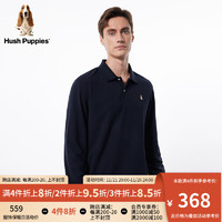 Hush Puppies暇步士男装2024春纯色百搭华夫格凉感Polo领T恤 085深蓝2 XL