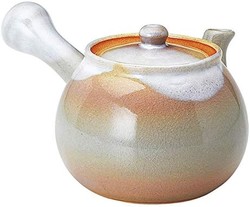 日本陶彩 天龙窑 姬萩 茶壶 带滤茶器