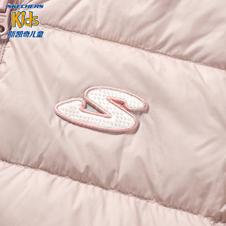 斯凯奇（Skechers）儿童梭织羽绒服男女童保暖套装L423G008 女童/草莓奶油粉/01UJ 130cm