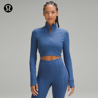 lululemon丨Define 女士运动短款半拉链衫 *Luon™ LW3GZBS 沥青蓝 4