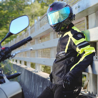 DUNHAM 杜汉 DUHAN）D-213摩托车骑行服男夏季透气网眼赛车服防摔机车服骑行服绿L