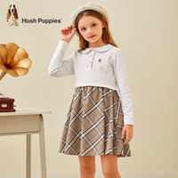 暇步士(Hush Puppies)童装女童连衣裙装儿童连衣裙柔软舒适面料时尚休闲潮 本白 110cm