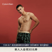 Calvin Klein【龙年系列】CK内衣男新年满印舒适全棉宽松平角内裤NB3828 J4L-绚丽黑 S