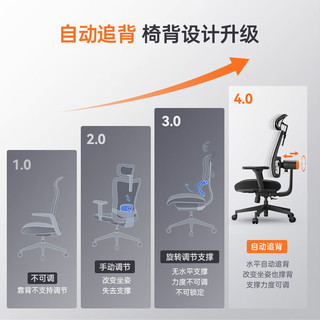 麦塔奇宠腰NEWTRAL追背椅人体工学椅办公椅电脑椅电竞椅书房椅转椅椅子 标准版黑色-不带脚托