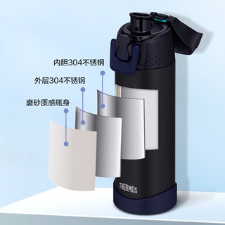 THERMOS 膳魔师 保温杯500ml真空不锈钢户外运动便携保温水杯 绿松石FJR-500 TQS