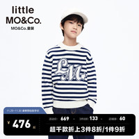 little MO&Co.美丽诺羊毛 little moco童装23冬装男女童条纹套头毛衣毛衫 蓝白条色 110/56