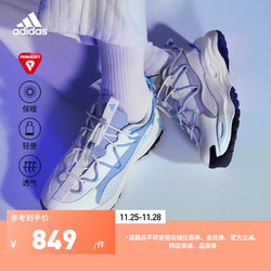 adidas 阿迪達斯 「千層鞋」MAXXWAVY保暖防滑厚底增高老爹鞋阿迪達斯輕運動 白色/米色/藍色 37(230mm)
