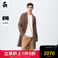杰克·琼斯（JACK&JONES）冬季男士大衣略宽松版型舒适百搭毛呢外套223427019 栗褐色E10 170/92A/S
