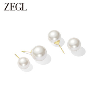 ZEGL法式人造大珍珠耳环女轻奢感2023耳钉12mm银针耳饰品 气质珍珠耳环 14mm