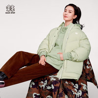  可隆 KOLON SPORT女户外防泼水鹅绒宽松版中量羽绒服 翠绿JA 160/S