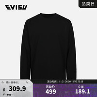 EVISU 惠美寿 秋季 男士经典布标长袖T恤2EAHTM2TL563XXCT 黑色 M