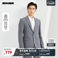 利郎西服套装男戗驳领修身版春季2024新郎结婚礼服男士西装 中灰绿(23CXF181XA) 175