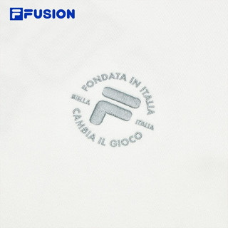 FILA FUSION斐乐潮牌男子针织连帽上衣时尚纯棉卫衣 纶度白-WT 180/100A/XL