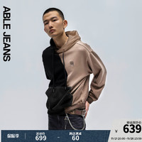 ABLE JEANS【中国想象】男士拼接设计卫衣788147 黑色 XXL