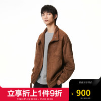 杰克·琼斯（JACK&JONES）冬男百搭商务时尚帅气简约拉链立领男士夹克外套223309020 E10深棕色 175/96A/M