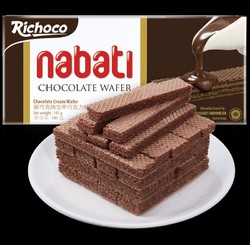 nabati 纳宝帝 丽芝士纳宝帝 巧克力味 威化饼干 145g/盒休闲零食
